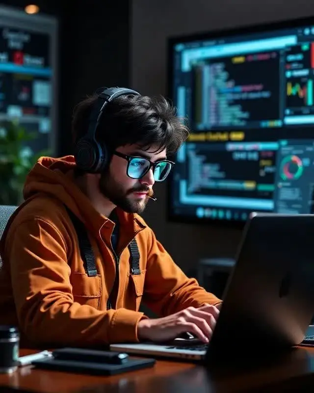 برنامه نویس در حال طراحی سایت