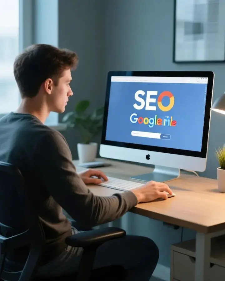 شخص در حال استفاده از افزونه SEO برای بهبود رتبه گوگل