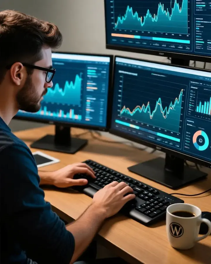 شخص در حال استفاده از ابزار مدریت سرعت و کش سایت